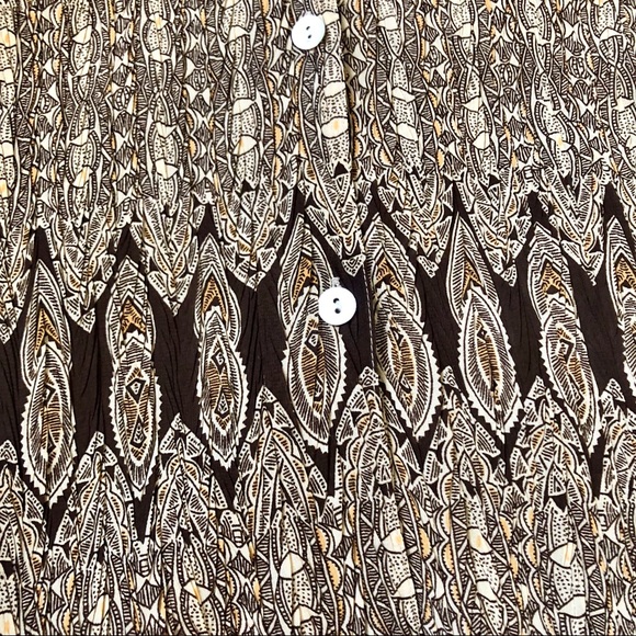 3/$15 Cato Women’s Crepe Button Down Shirt- Brown - Picture 4 of 6